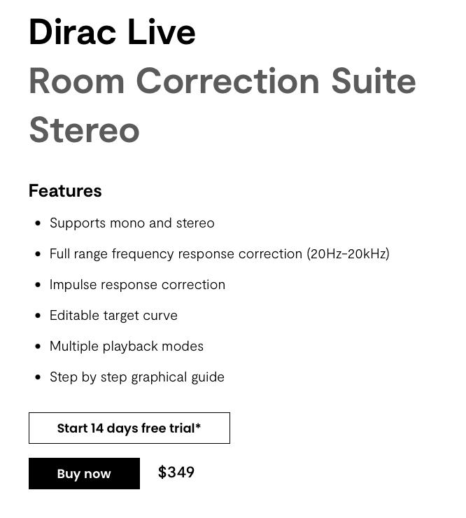 dirac Dirac Live Room Correction Suite | Stereo